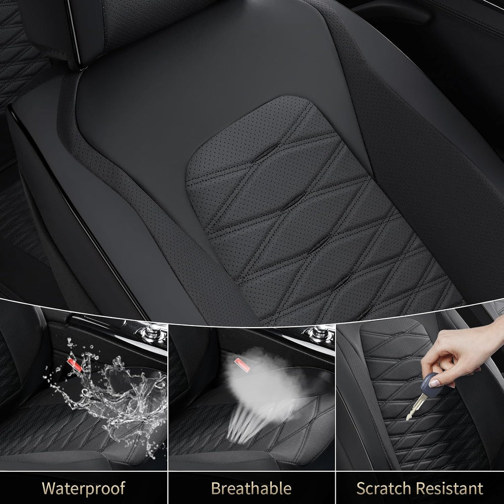 Leather Seat Covers, Car Seat Covers Full Set, Car Seat Protector Waterproof,...