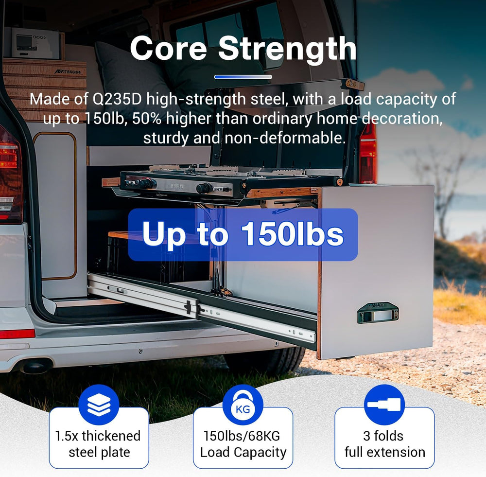 Heavy Duty Drawer Slides Full Extension Side Mount 14 16 18 20 22 24 26 28 30...