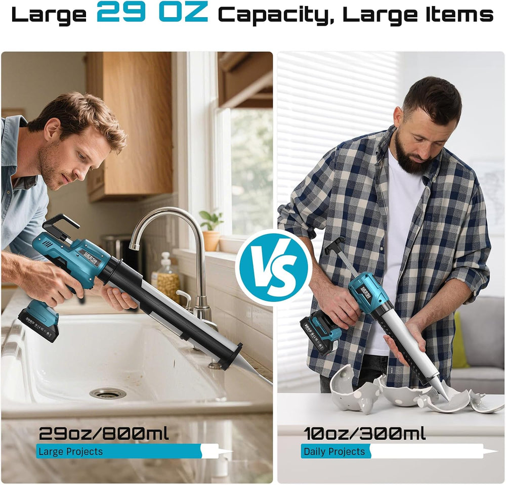 SEESII 29oz Electric Caulking Gun, Cordless Caulk Gun, Variable Speed