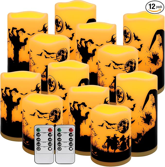 12-Pack Waterproof -Flameless Led Candles๏ผRemote Control and Timer Functions ...