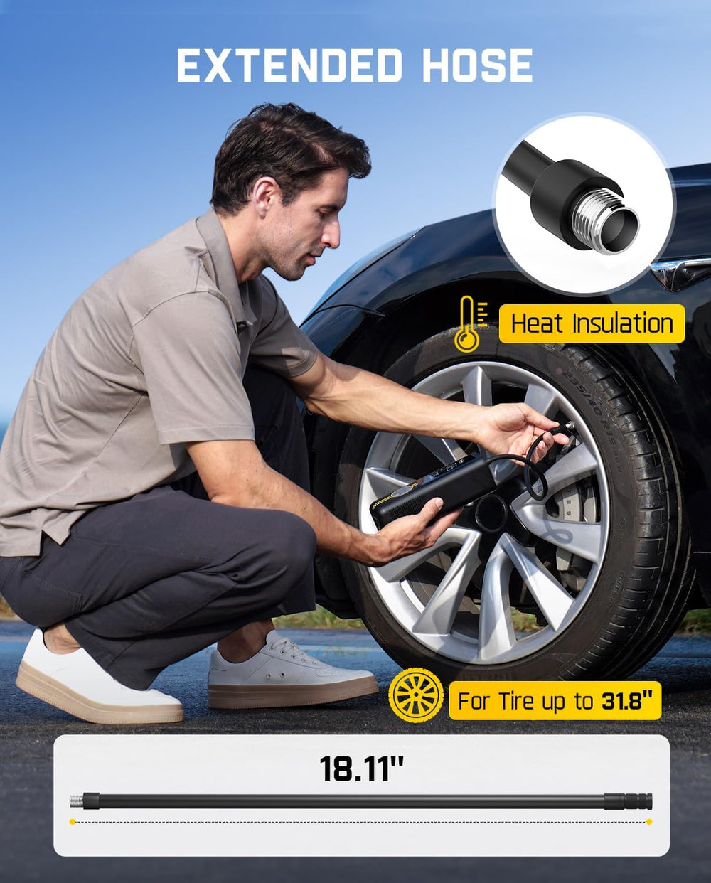Fanttik X8 APEX EV Tire Inflator Portable Air Pump, 2X Faster Inflation