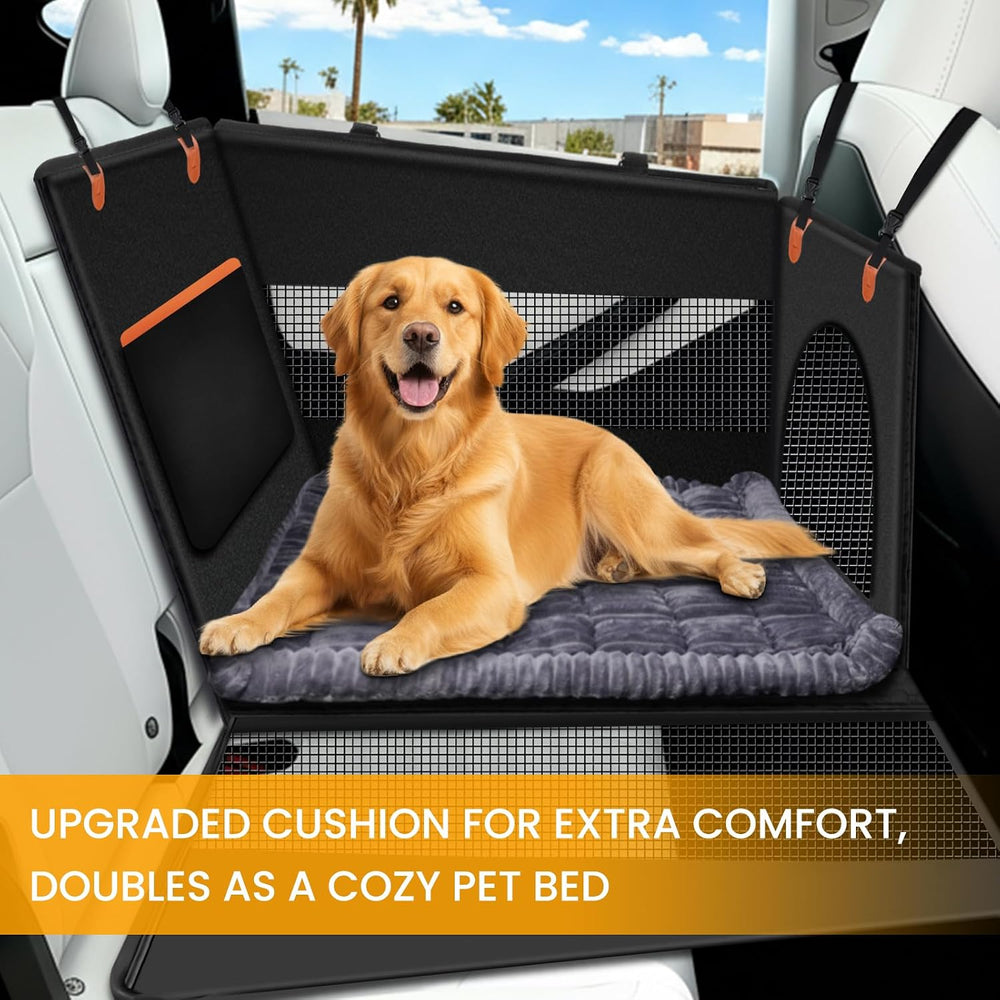 Large Dog Car Seat Half Back Seat Extender with Hard Bottom