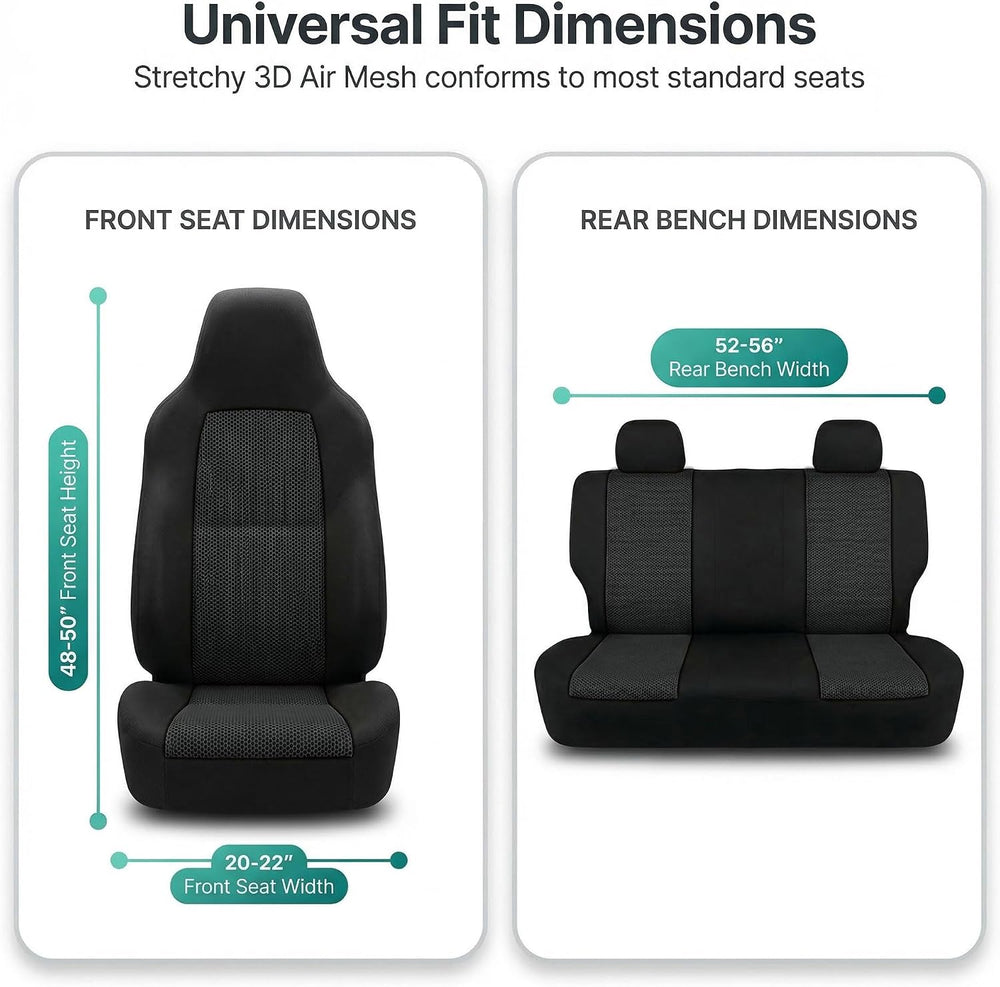 FH Group Car Seat Covers Classic Cloth Seat Covers Full Set with Gift โ Unive...