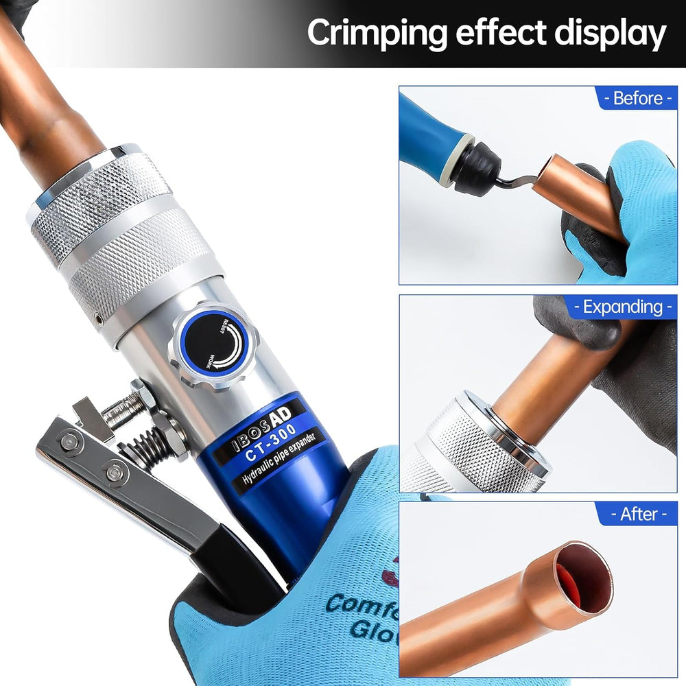 HVAC Hydraulic SWAGING tool kit for copper tubing Expanding 3/8 inch to 1-1/8...