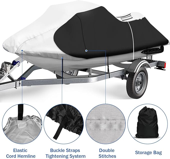 iCOVER Personal Watercraft Cover- Water Proof Heavy Duty Trailerable Jet Ski
