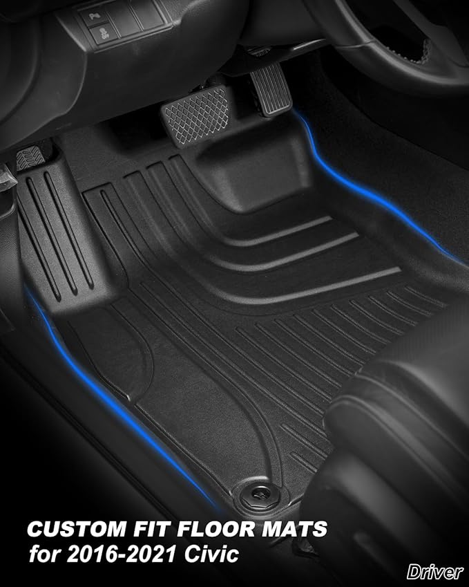 Floor Mats Fit for 2016-2021 Honda Civic Coupe/Sedan/Type R/Hatchback, TTX