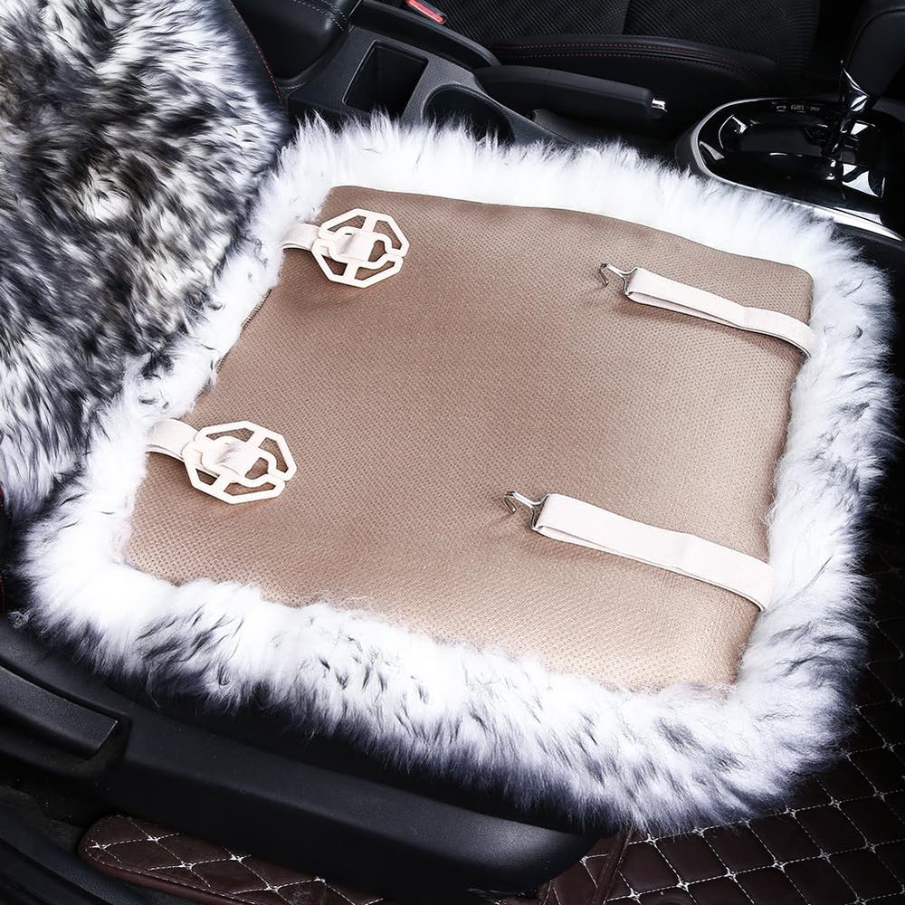 Fluffy Sheepskin Car Seat Cover for Soft Auto Fur Pet Cushion Pad
