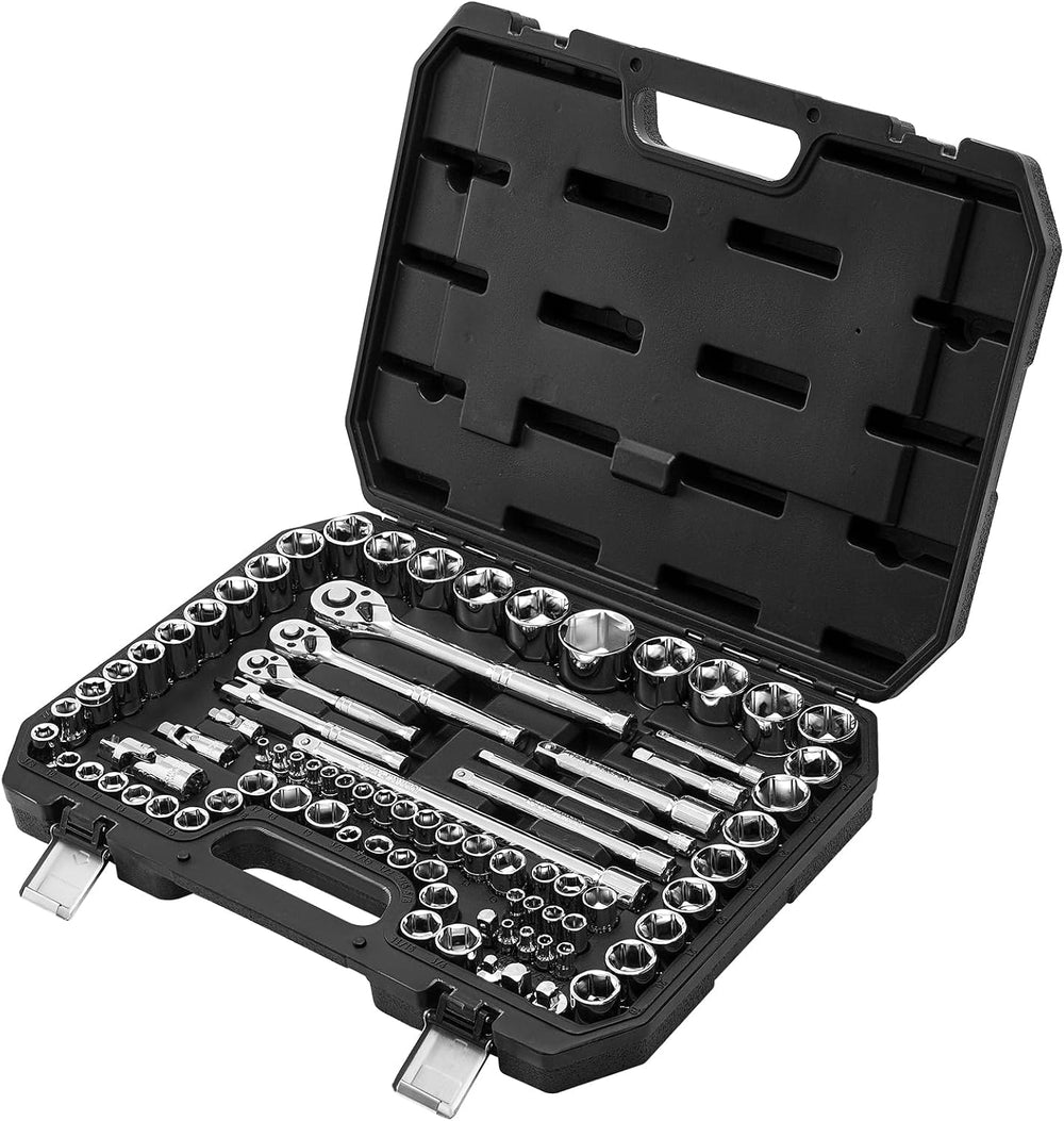 VEVOR Socket Set, 86 Pieces, 3/8 & 1/4 & 1/2 inch Drive Socket and Ra...