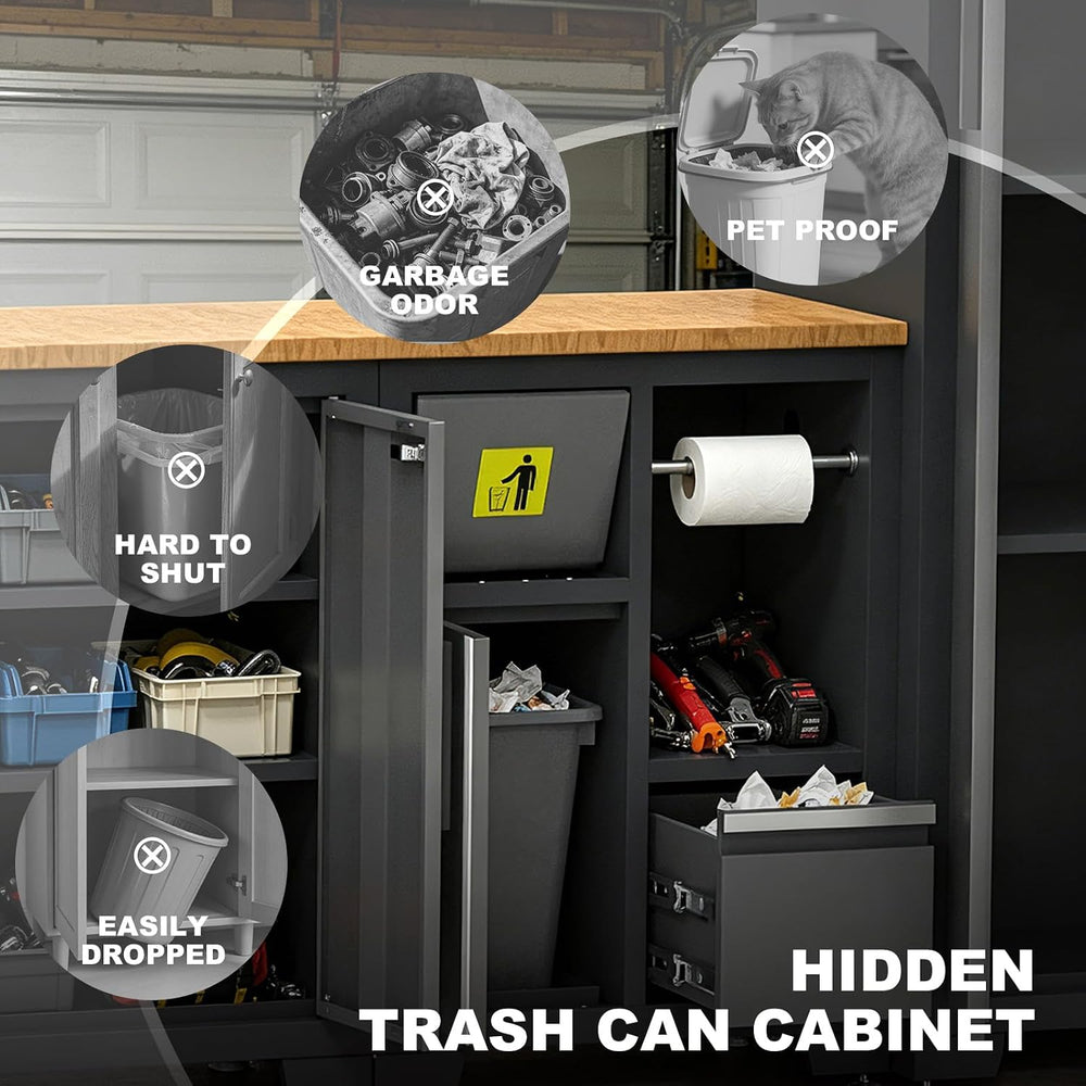 Torin Garage Storage Cabinets System, 9-Pcs Workshop Cabinet Set in Black
