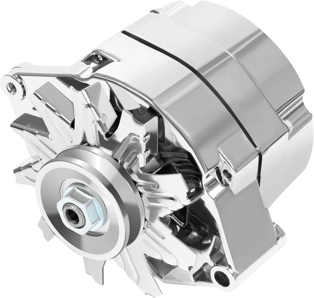 Automotive Alternator Chrome for 110Amp 1 Wire Self Exciting Street Rod GM 30...