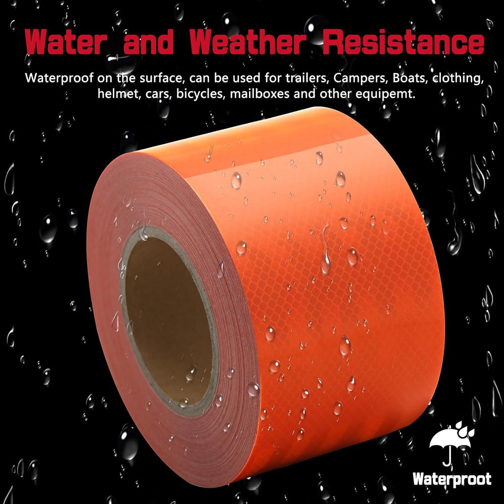 100ft Reflective Tape, Waterproof High Visibility Warning Safety Adhesive Tap...