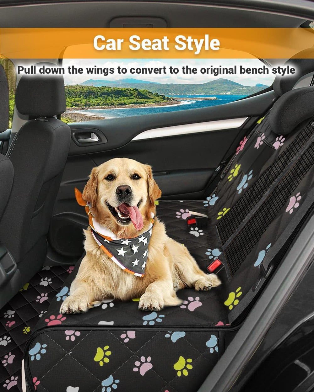 Dog Car Seat Cover, 600D Heavy Dute Car Seat Cover for Dogs Pets, 100% Waterp...