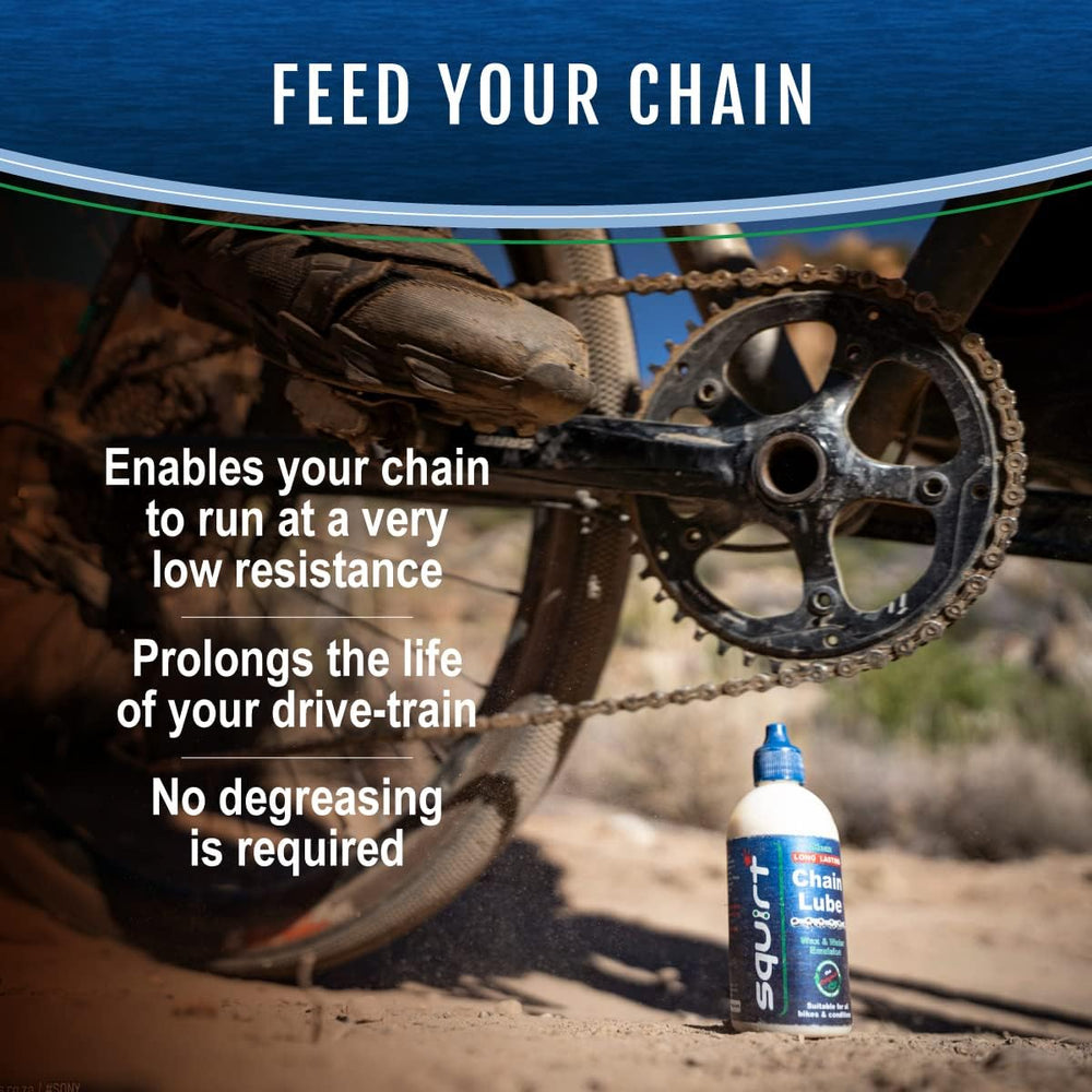 Squirt Chain Lube for Bikes 2 Pack (120ml) – Long-Lasting Lubricant for All B...