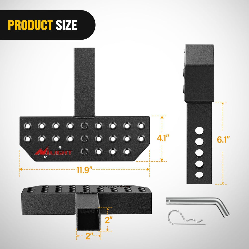 Nilight 11.9" Hitch Step with 2" Hitch Receiver for Pickup Truck Ca...