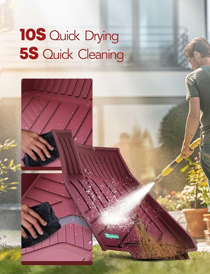 YHTAUTO Custom Fit Light Red Car Floor Mats