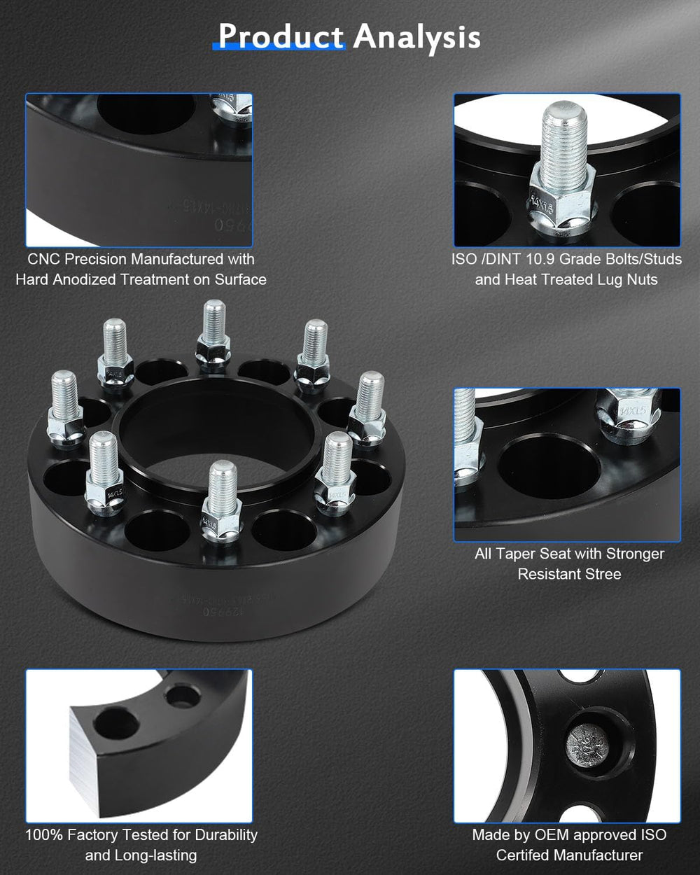ECCPP 8x6.5 to 8x6.5 hubcentric Wheel Spacers 2 inch 8 lug Fit for Chevrolet ...