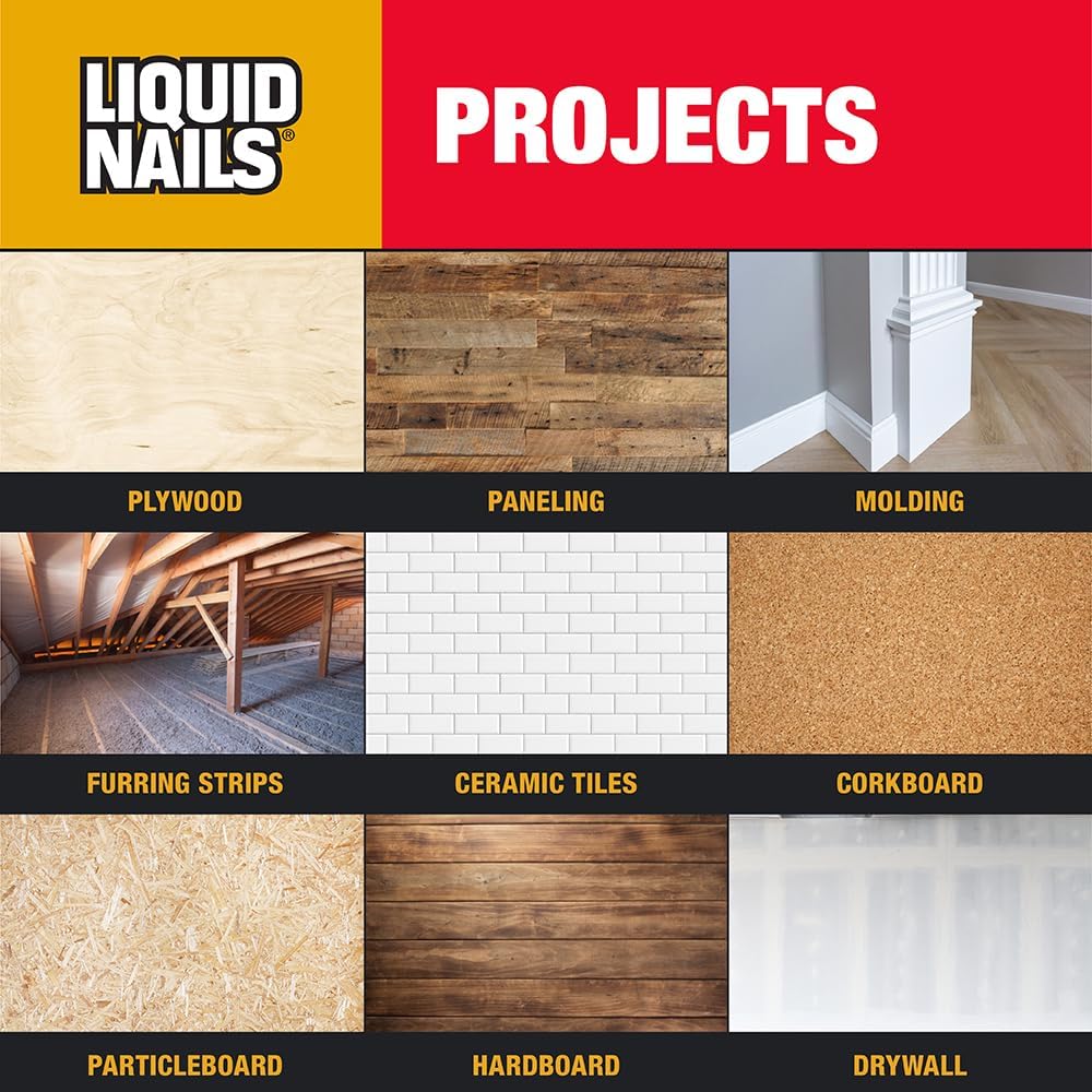 Liquid Nails Interior Projects 10 oz Off-White Latex-Based Construction Adhes...