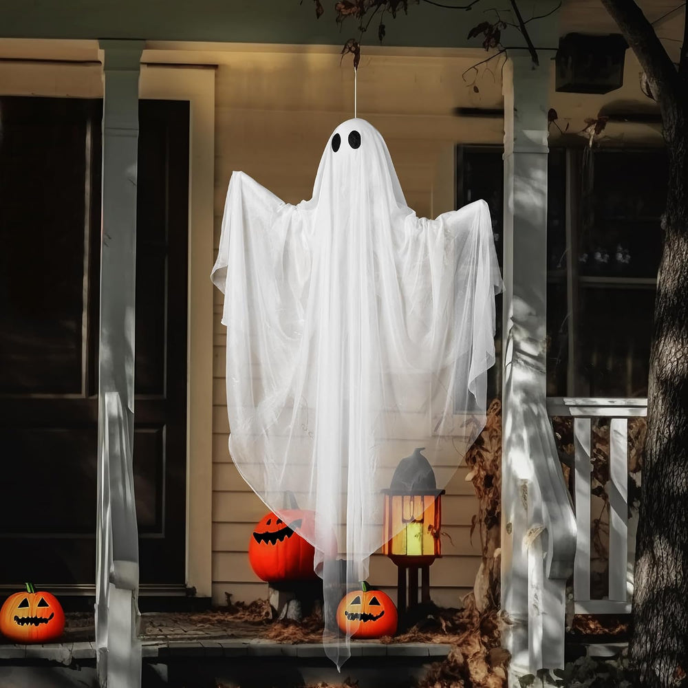 JOYIN Halloween Hanging Light up Ghost, 47โ White Ghosts with Warm White LED ...