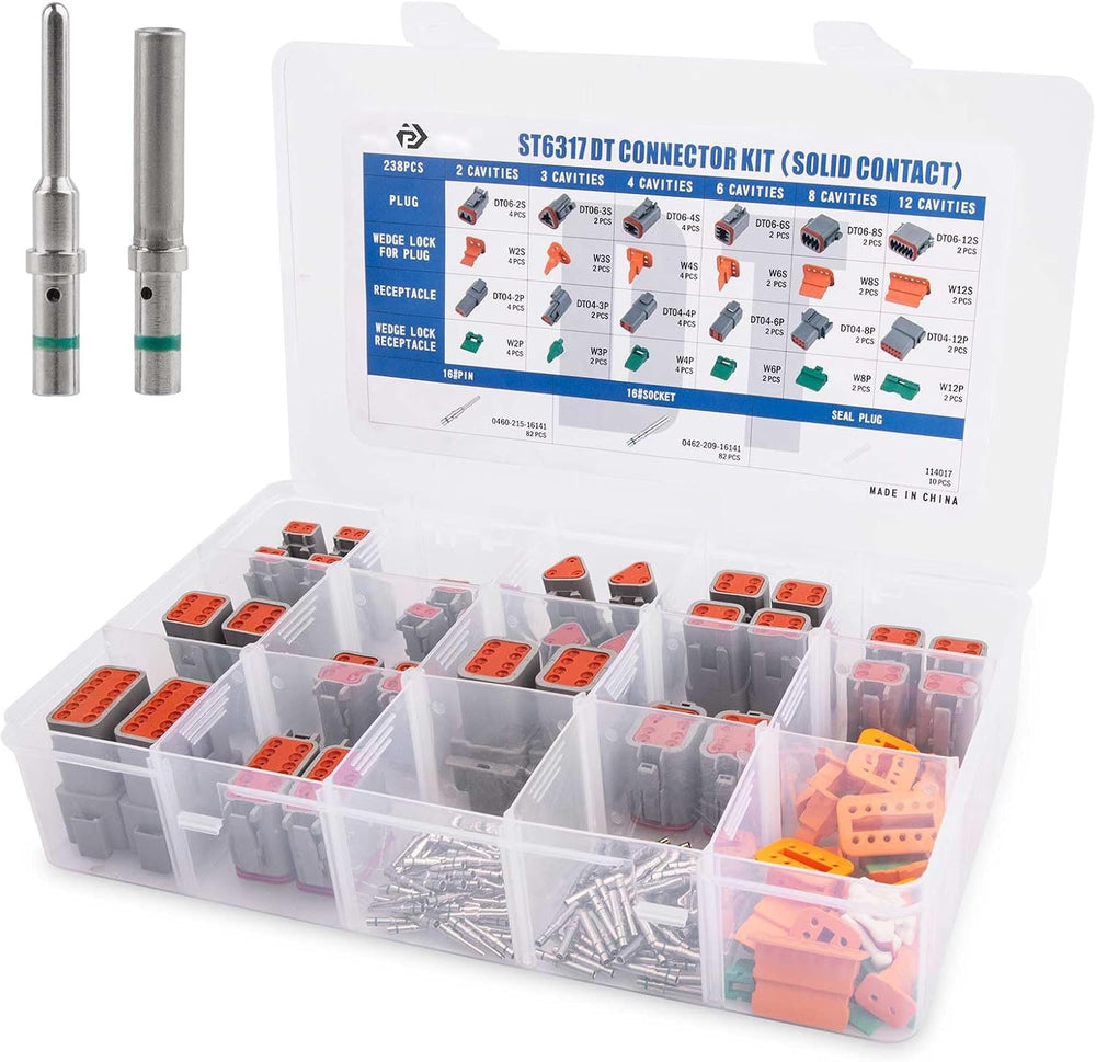 JRready 238PCS DT Connector Waterproofing Kit, 2-12 Pin Deutsch DT Connectors...
