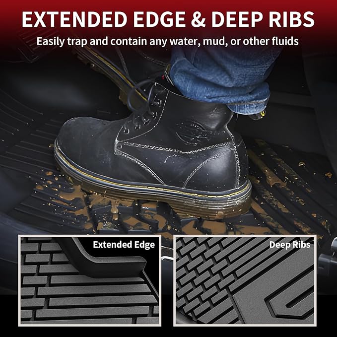 LASFIT Floor Mats 2019-2025 for Chevy Silverado/GMC Sierra 1500, 2020-2025 2500