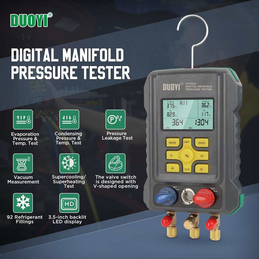 Digital Manifold Gauges HVAC for 92 Refrigerant Digital Gauges HVAC pressure&...