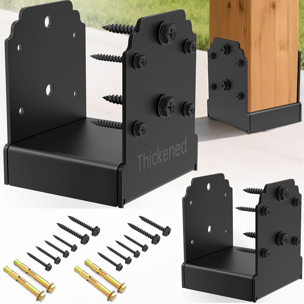 Heavy-Duty 6x6 Post Base Bracket for Concrete, 1" Elevated Base