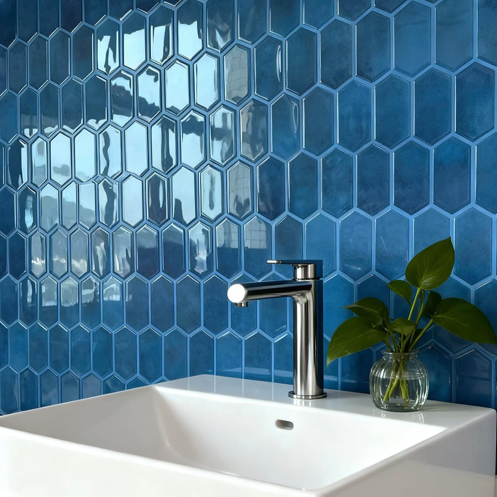 Peel and Stick Tile for Kitchen, Thicker Design 3D Self -Adhesive Long Hexago...