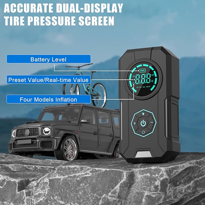 Tire Inflator Portable Air Compressor, 5X Faster Portable Air Compressor
