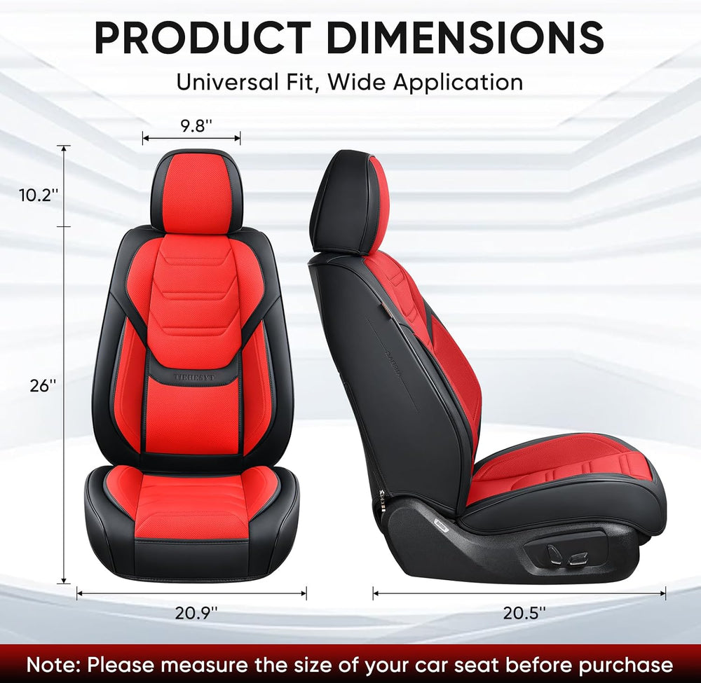 TIEHESYT Car Seat Covers Full Set, Breathable Leather Automotive Front and Re...
