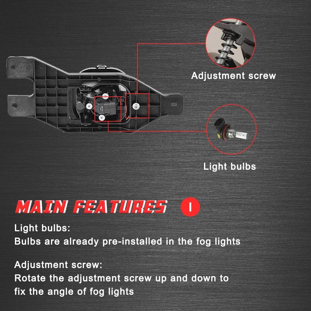Driving Fog Lights Lamps Replacement for 1999-2004 Ford F250 350 450 550(Supe...