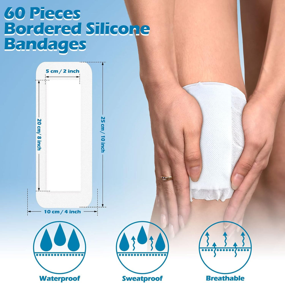 Nuanchu 60 Pcs Waterproof Adhesive Border Protective Covers, 4 x 10 Inch