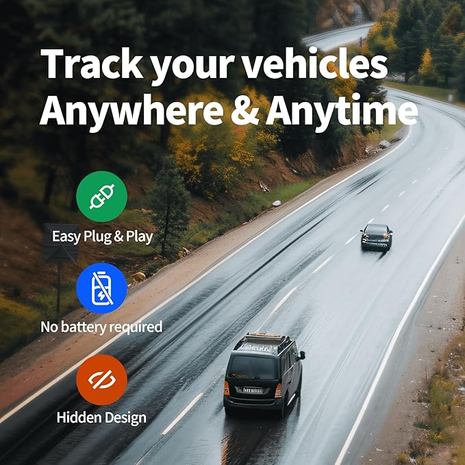 Wired GPS Tracker for Vehicles No Monthly Fee, No Subscription, Real-Time