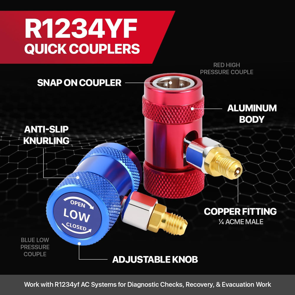 R1234yf Quick Coupler and Can Tap Kit, Auto AC Recharge Tools