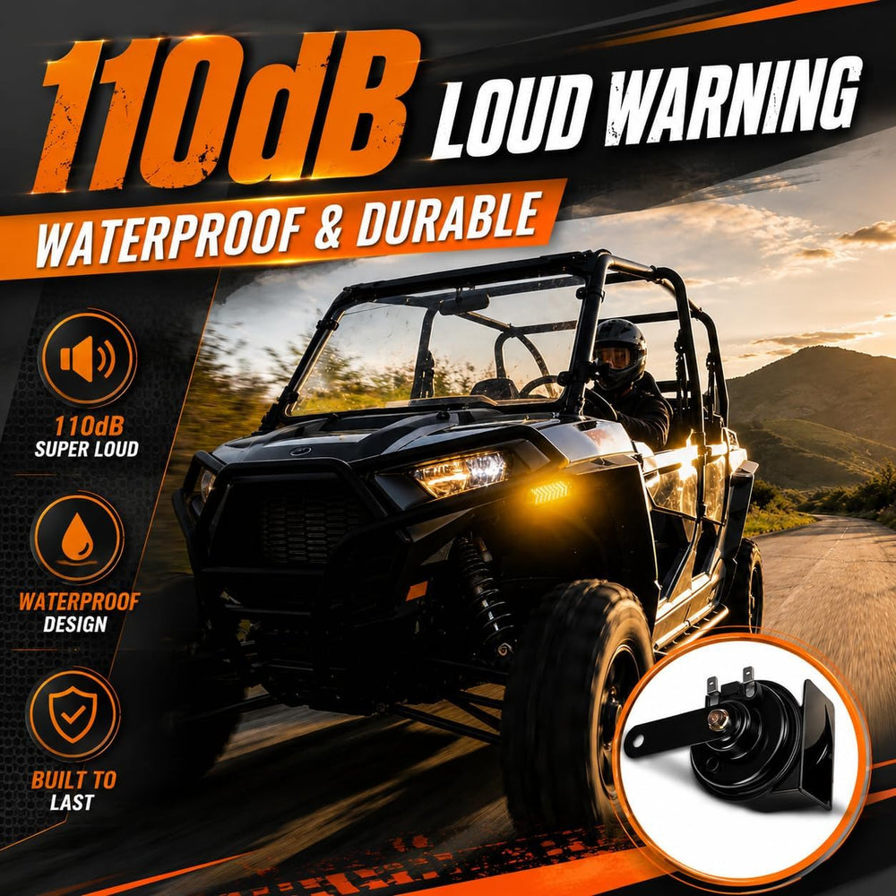 UTV Turn Signal Kit with Spare Bulb Assurance, 110dB Horn, Pre-Wired Plug-and...