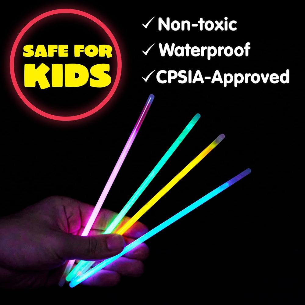 JOYIN 600 Pcs 8" Glow Sticks Bulk Party Favors Pack, Neon Glow in the Da...