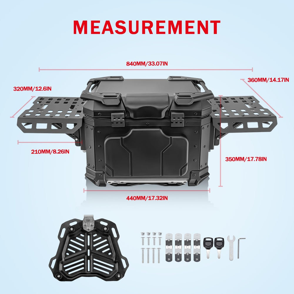 Motorcycle Top Case, 45L Universal Tail Box Motorbike Luggage Storage Trunk |...