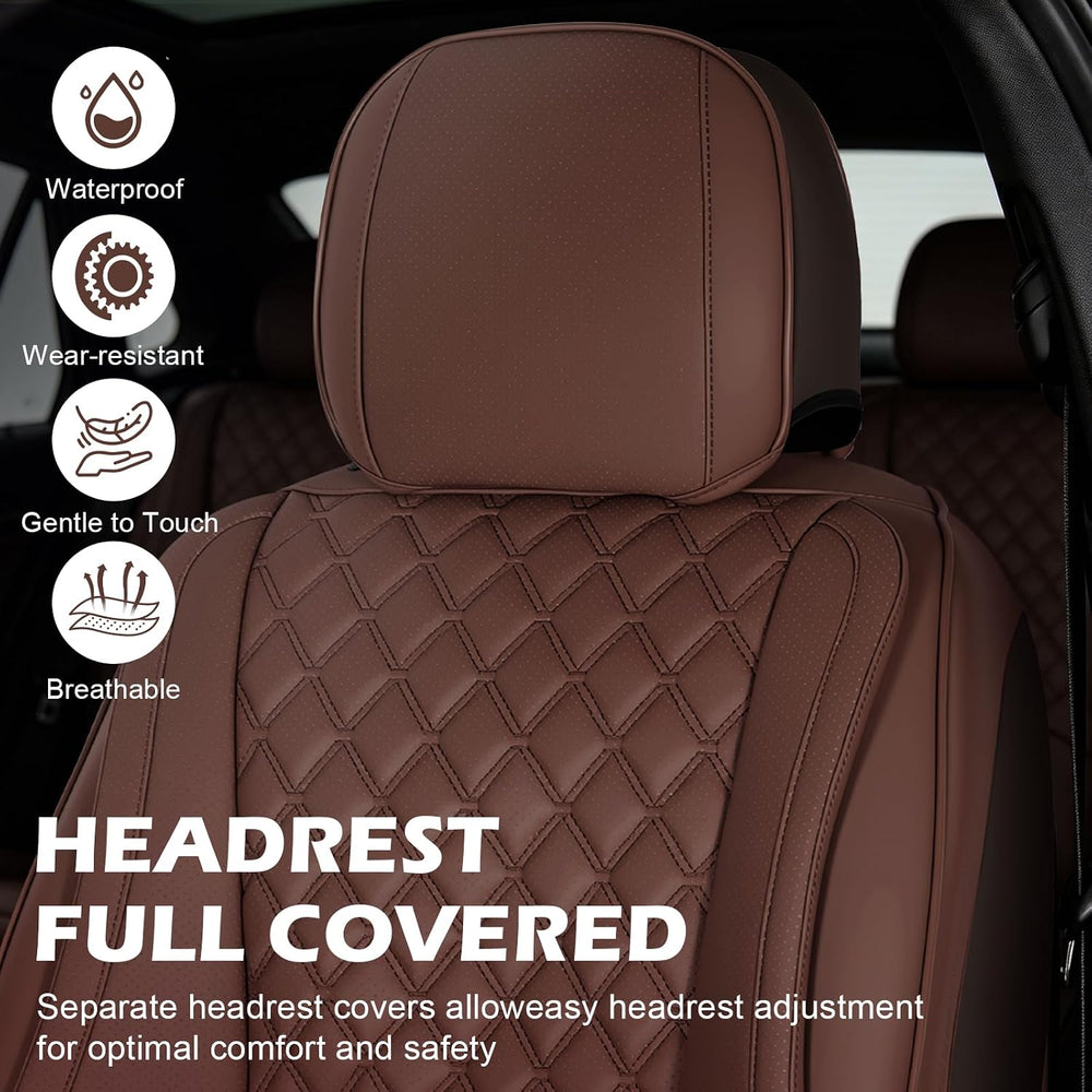 Car Seat Covers, Premium Nappa Leather Seat Covers for Car, Full Set
