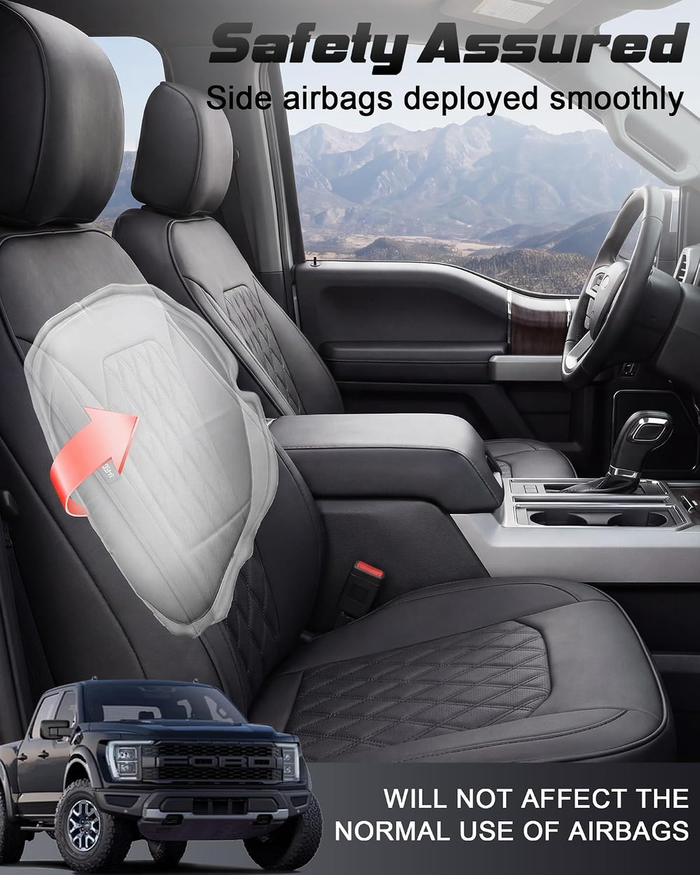 Umbrauto Seat Covers for Ford F150| Nappa Leather Pickup Truck Custom Fit Sea...