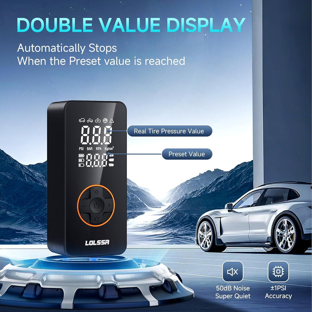 Tire Inflator Portable Air Compressor, 150PSI Electric Tire Pump for Car