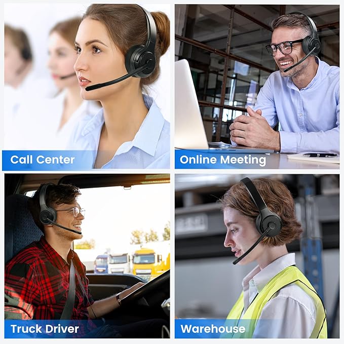 EKSA H3 Trucker Bluetooth Headset V5.4, Wireless Headphones