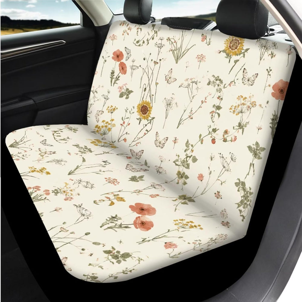 14 PCS Boho Car Seat Covers Full Set with Steering Wheel Cover,Seat Belt Cove...