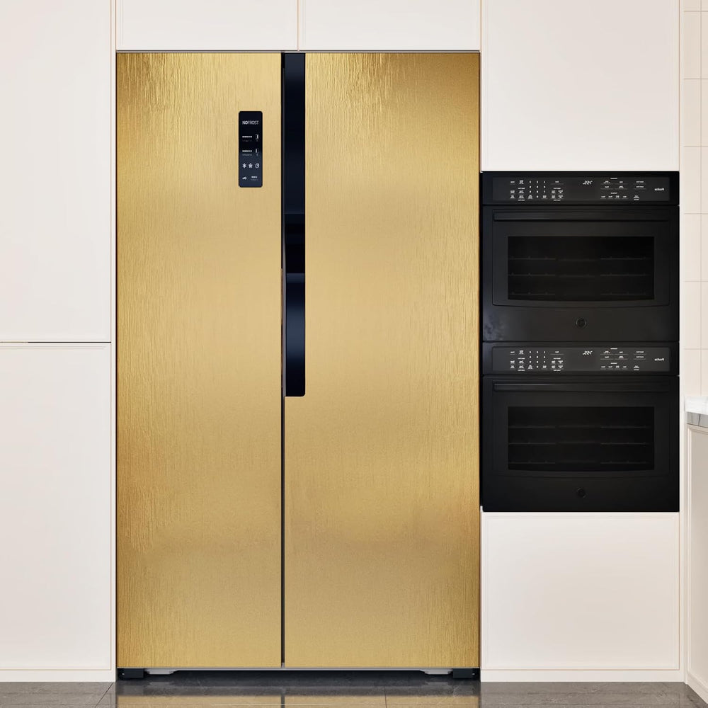 Gold Stainless Steel Contact Paper for Appliances Textured Gold Refrigerator ...