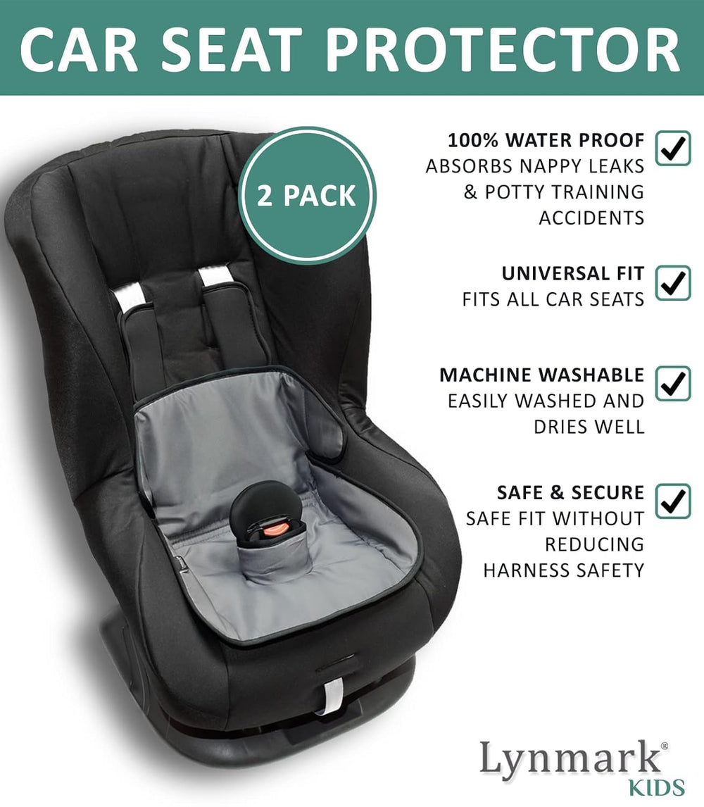 Lynmarkยฎ 2X Potty Training Car Seat Protector Cover - Pee Protector, Grey
