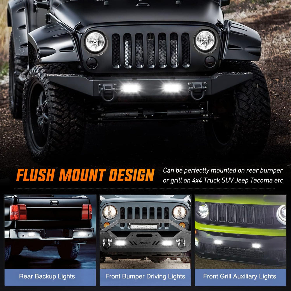 Nilight Flush Mount LED Light Pods 2PCS 6 Inch 39W Upgraded Spot Flood Combo ...