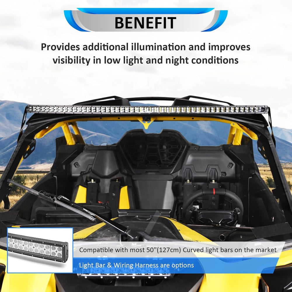 Wsays 50" Light Bar Roof Mount Fit for Can Am Maverick R/ R Max 2024-2026
