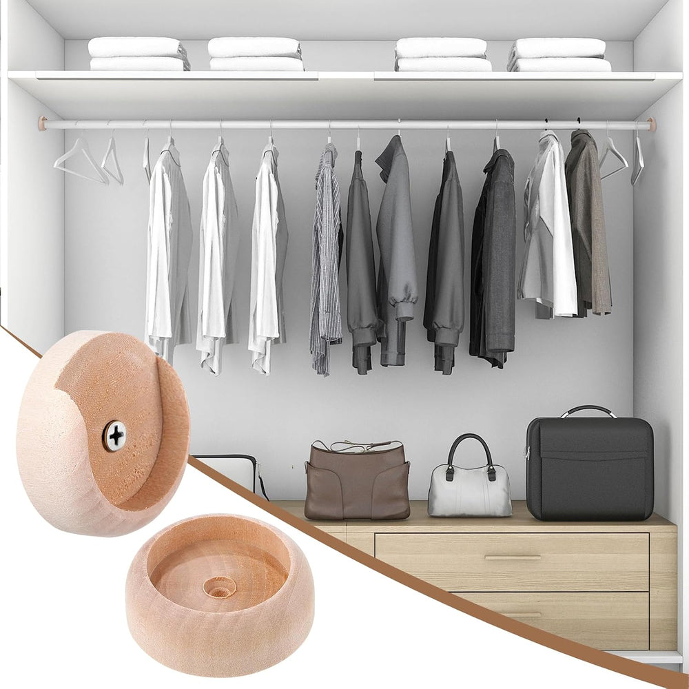 Weysat 80 Sets Closet Pole Socket Wooden Closet Rod Holders 1-3/8" Pole ...