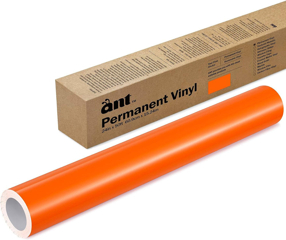ANT Orange, 24" x 50โ, Permanent Vinyl Roll, Adhesive Vinyl Roll, for DI...