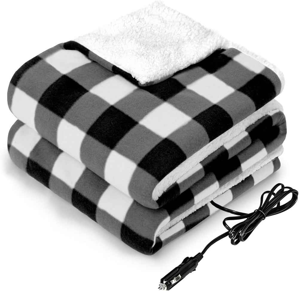 Sealy 12-Volt Heated Car Blanket, Portable Electric Blanket
