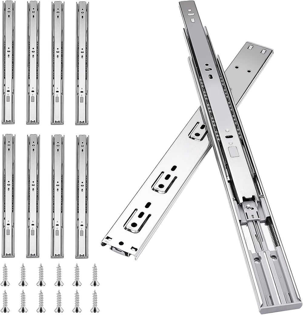 18 inch Drawer Slides 4 Pairs (8pcs) Soft Self Close Full Extension Ball Bear...