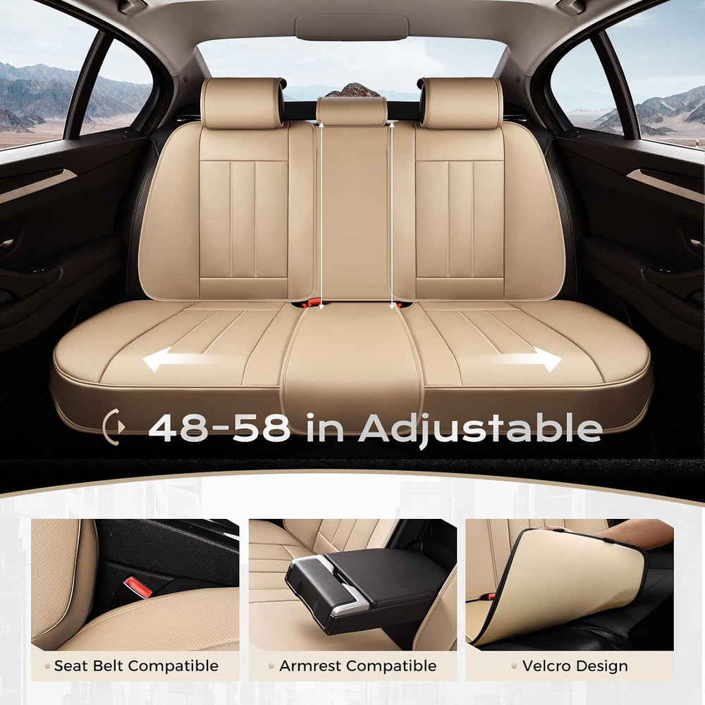Coverado Nappa Leather Car Seat Covers Front Set, Luxury Waterproof Seat Prot...
